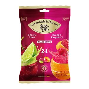 Cavendish & Harvey Orange and Raspberry Drops Filled with Cherry and Lime 75g